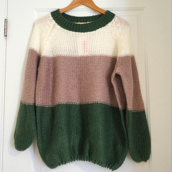 Woven colourblock sweater - Picture 2 of 3